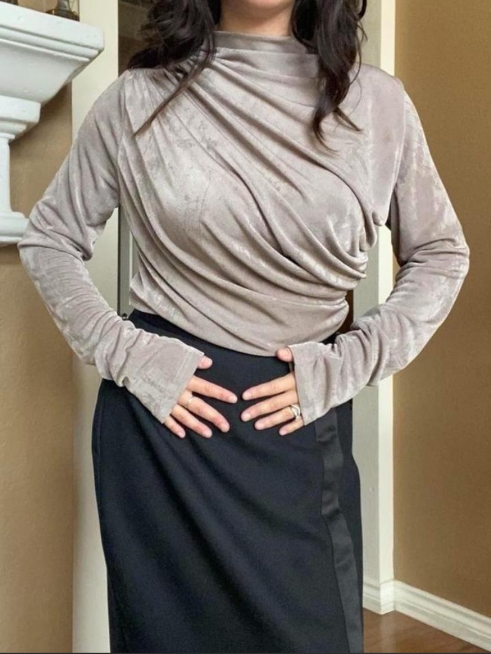 SHEIN Taupe Shimmer Top